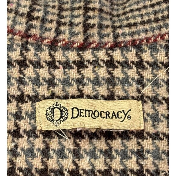 Democracy Womens Sleeveless Plaid Vest Jacket Size L Fringe Belt Multicolor - Picture 4 of 7